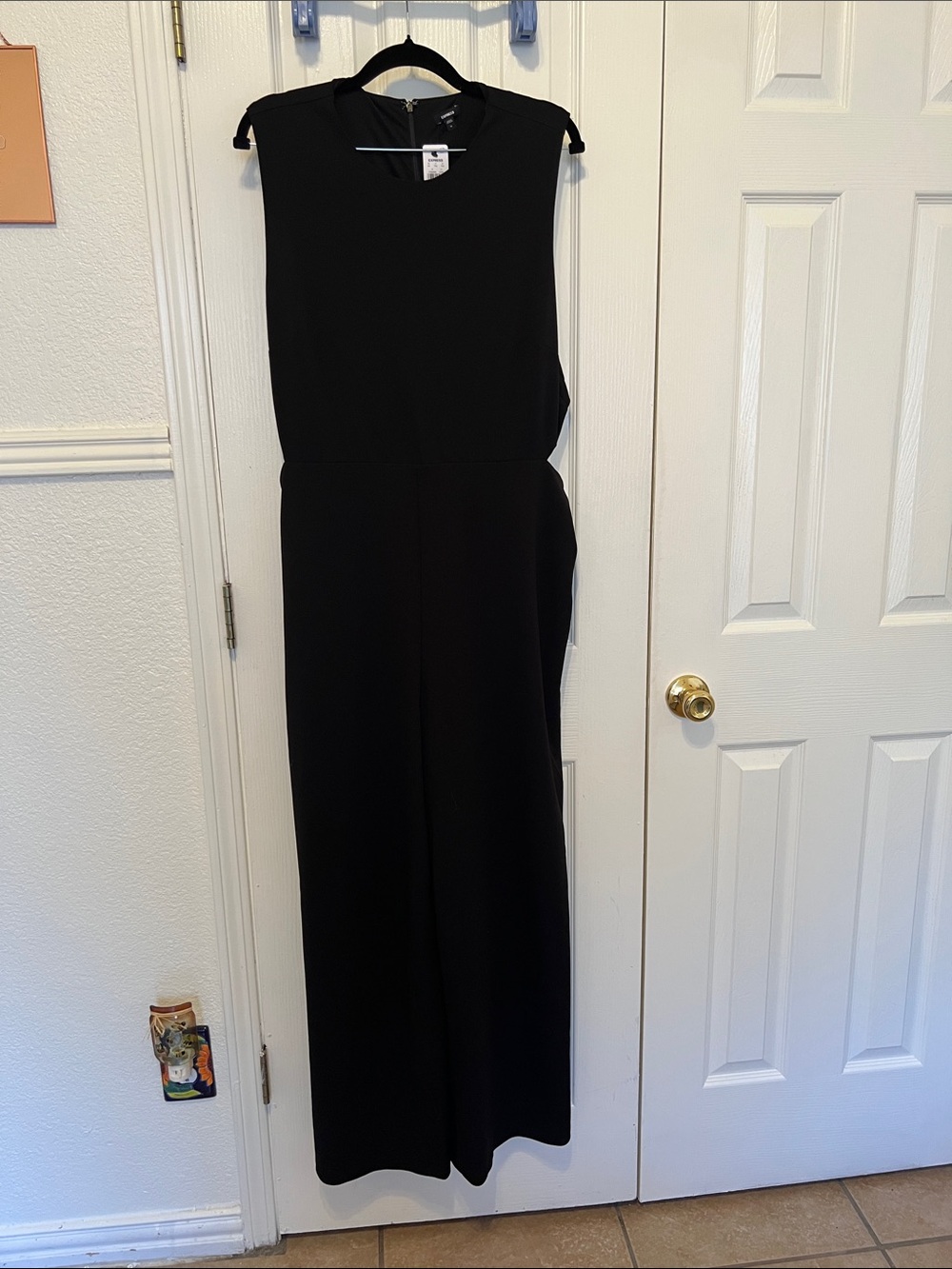 Express Black Sleeveless Wide-Leg Jumpsuit with cutouts NWT